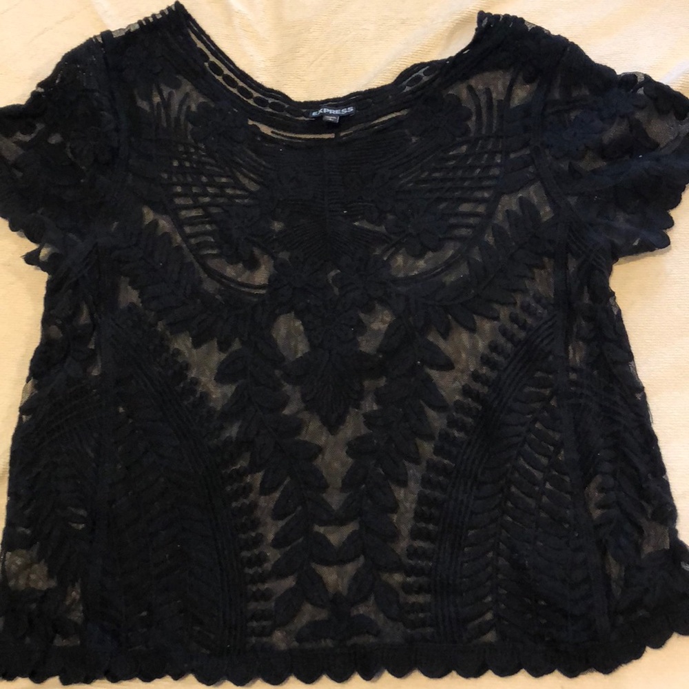 Black see thru top